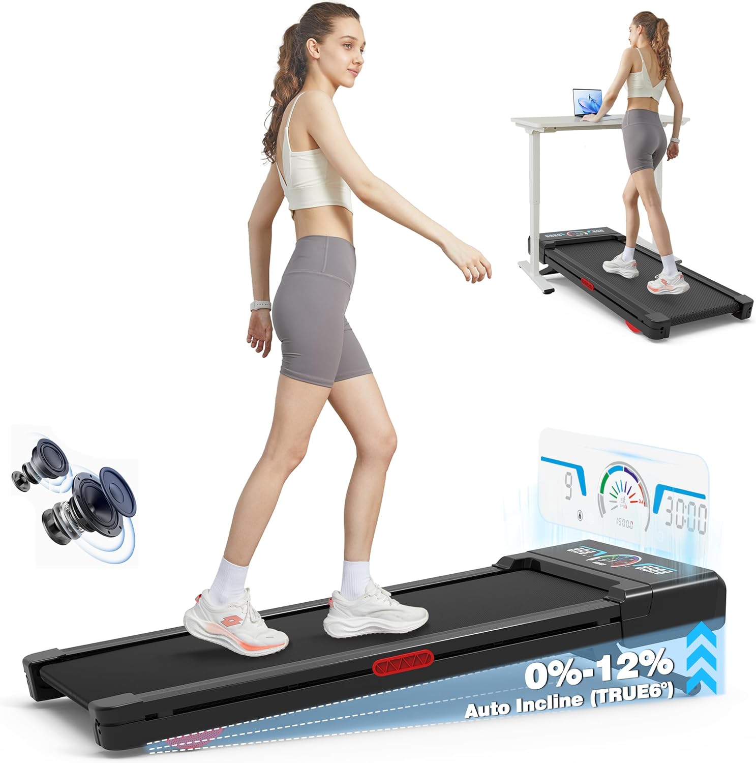 Walking Pad 12% Auto Incline (B0D6BFMNN5)